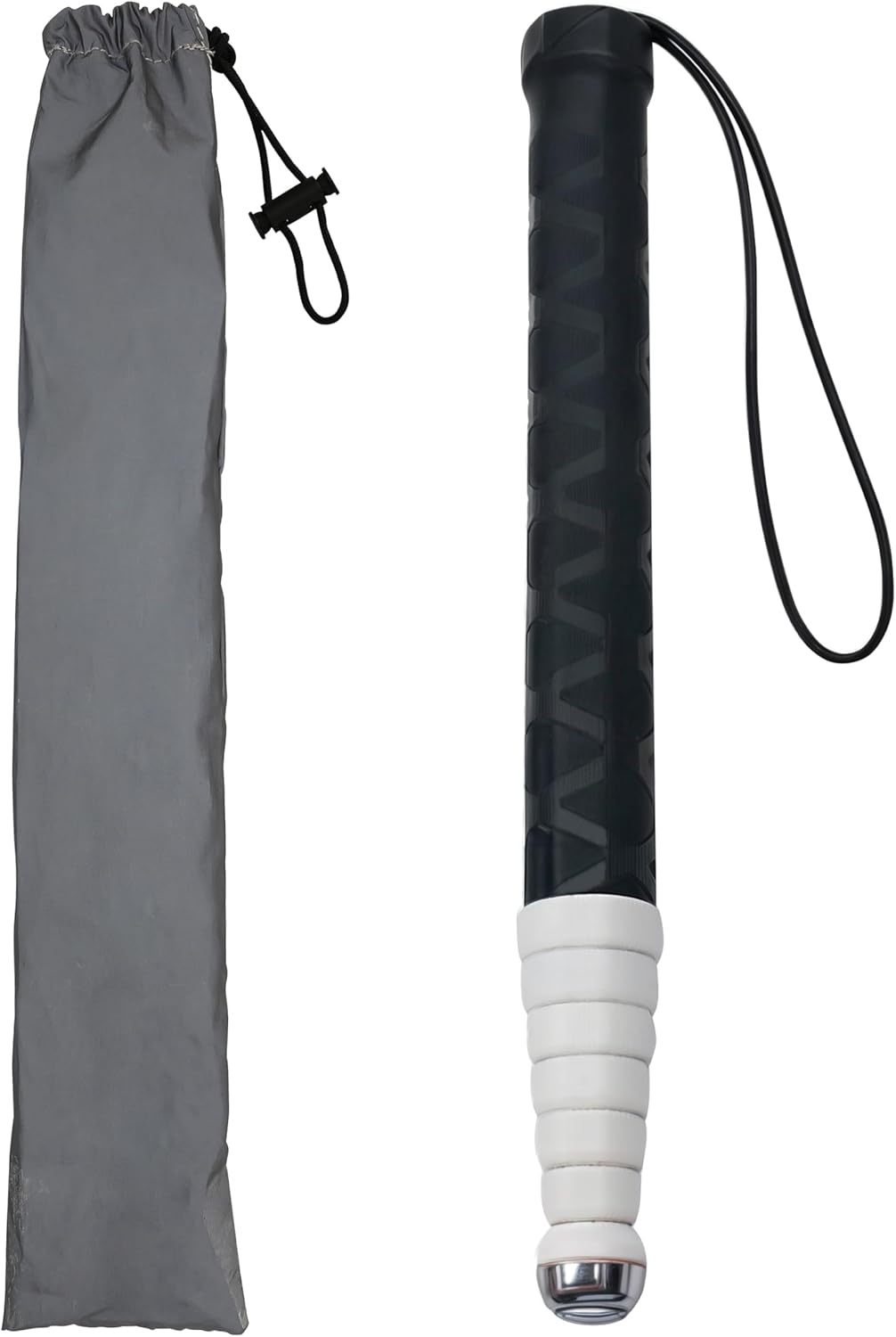 Walking Stick for Blind Telescopic Cane with Storage Bag, 49" Extented Anti Slip Shockproof Folding Retractable Reflective Telescoping Prop Items Gadgets for Seeing Eye Vision Visually Impaired-Black
