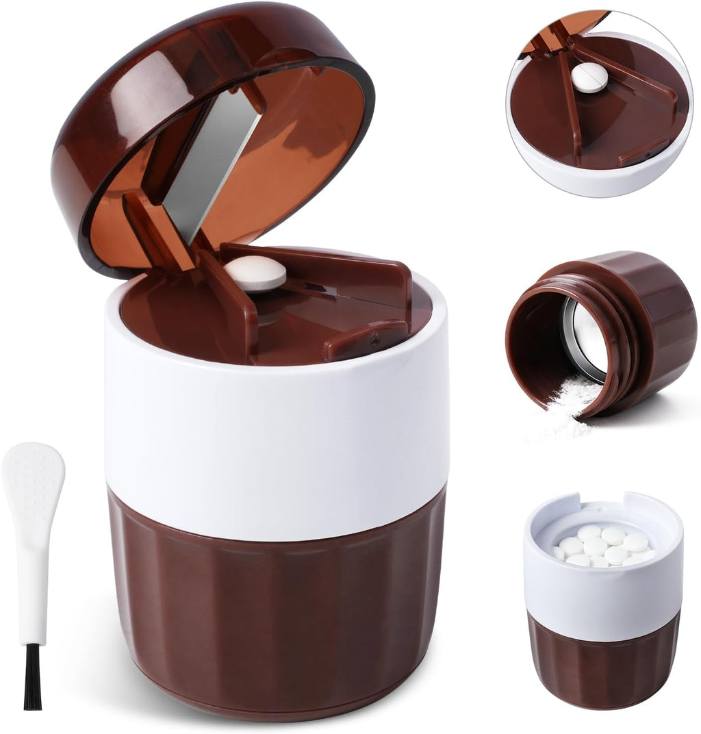 3-in-1 Pill Crusher with Pill Cutter and Storage, Splitte Pills, Tablets, Vitamins and Grind to Fine Powder, for Small or Large Pills (Not Suit for Capsule Drugs)