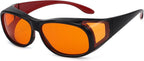 Eyekepper 100% Blue Light Reduction,Fitover Anti-Blue Blocking Computer Glasses with Extra Amber Lens