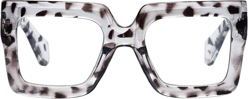 hoyuwak Oversized Square Blue Light Glasses Big Frame Computer Eyewear Thick Fashion Clear Glasses for Women Fashion