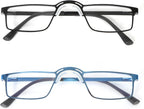 KoKoBin Reading Glasses Metal Thin nose Frame Spring Hinge Readers for Men Eyeglasses No nose support Design