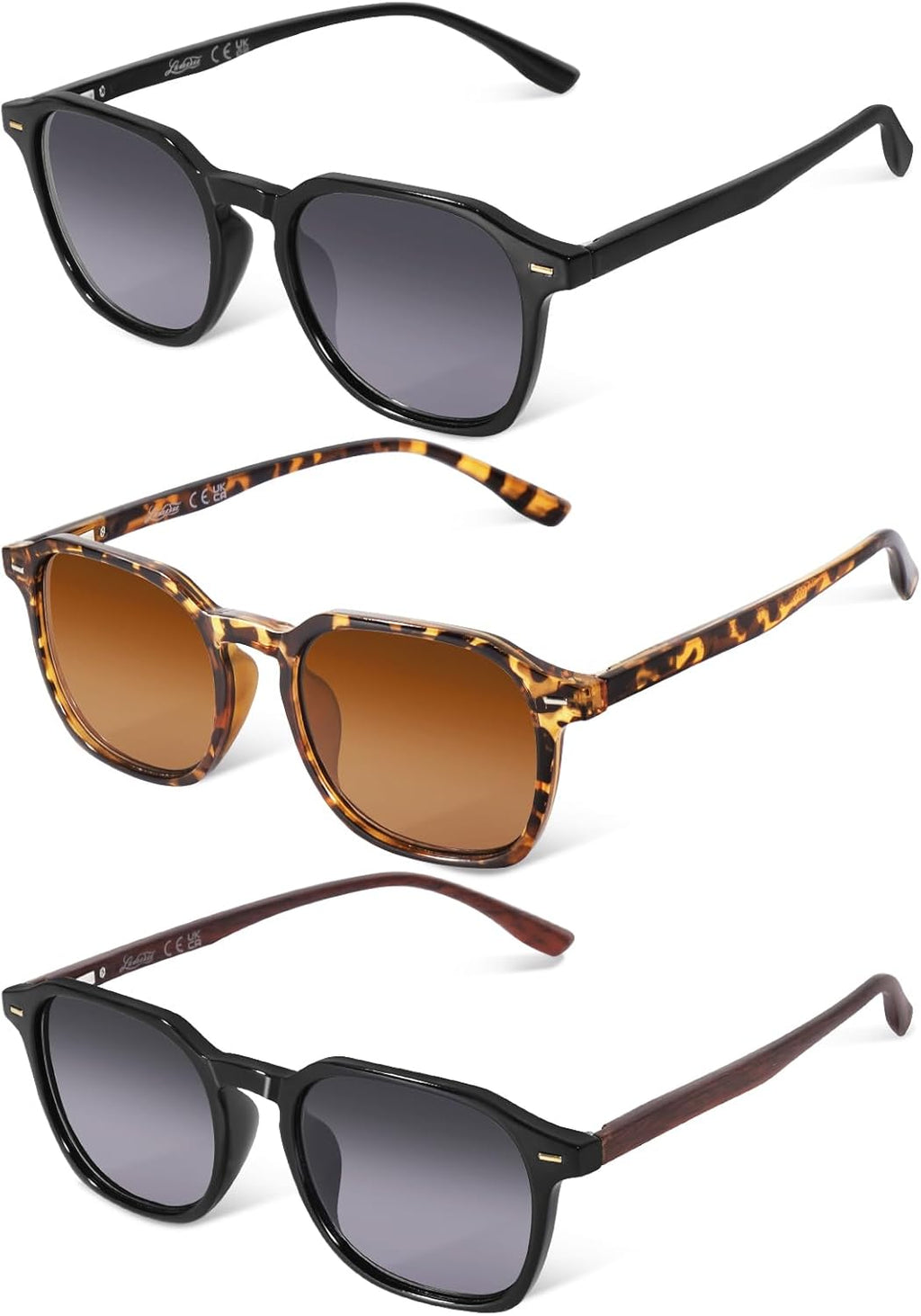 LADEESSE Reading Sunglasses for Women, Stylish Reading Glasses, Lightweight Square Readers for Men & Women