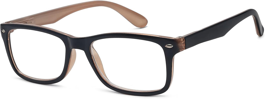 Eyekepper Classic Vintage Style Reading Glasses, Black-Brown