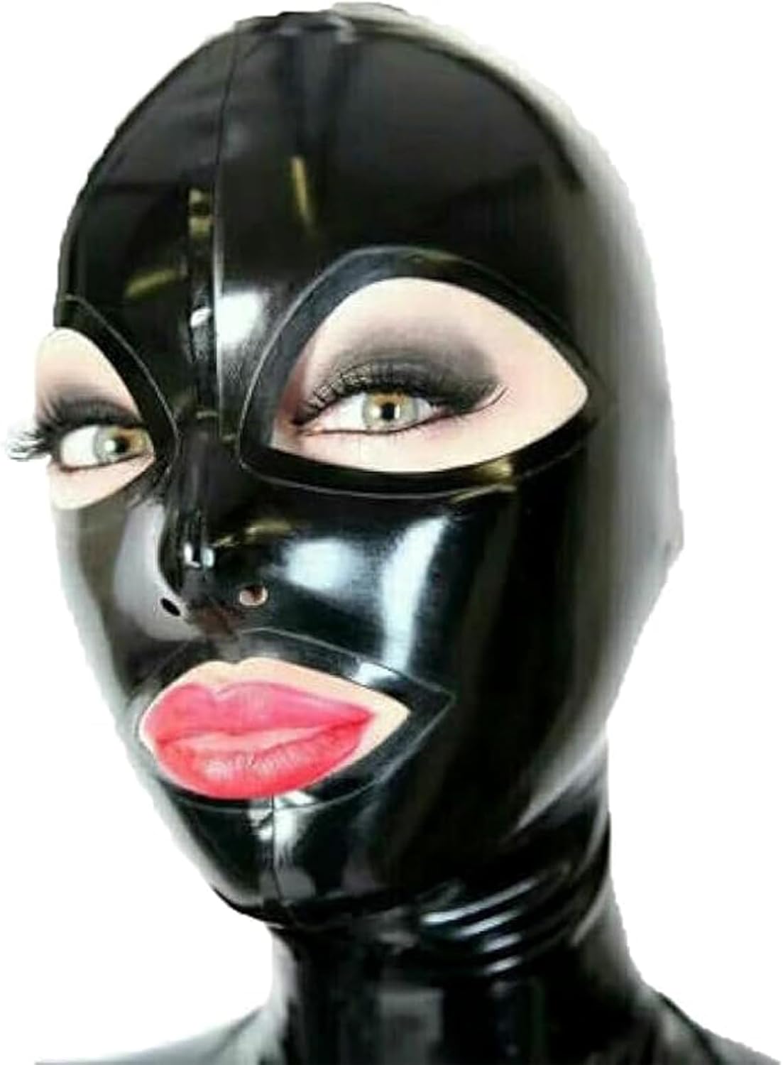 ABWL Black Latex Hood Masks,Full Face Latex Mask for Men Women,Rubber Masks Cosplay Club Wear Party Costumes
