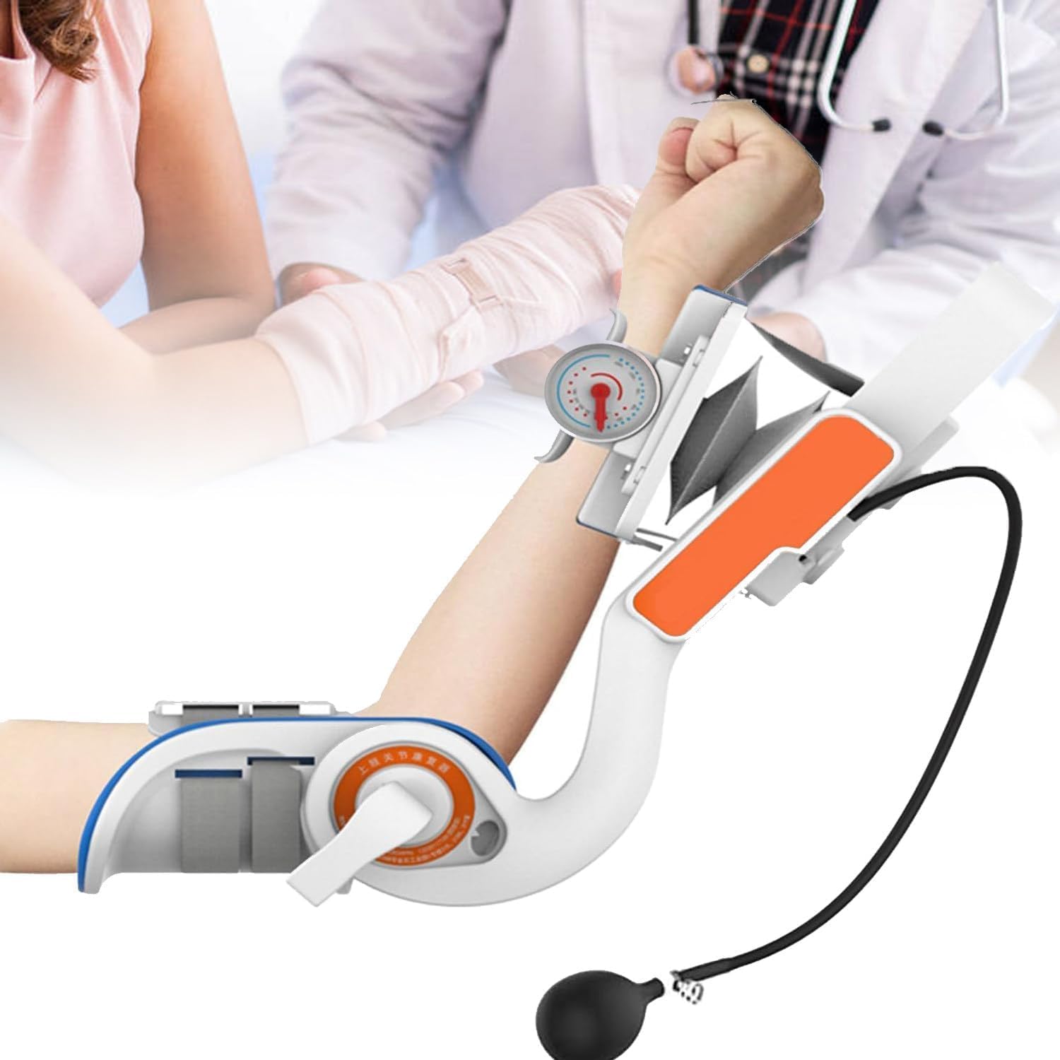 Electric Elbow Joint Rehabilitation Device, Adjustable - 15° Extension and 150° Flexion, Flexible Support Frame for Wrist