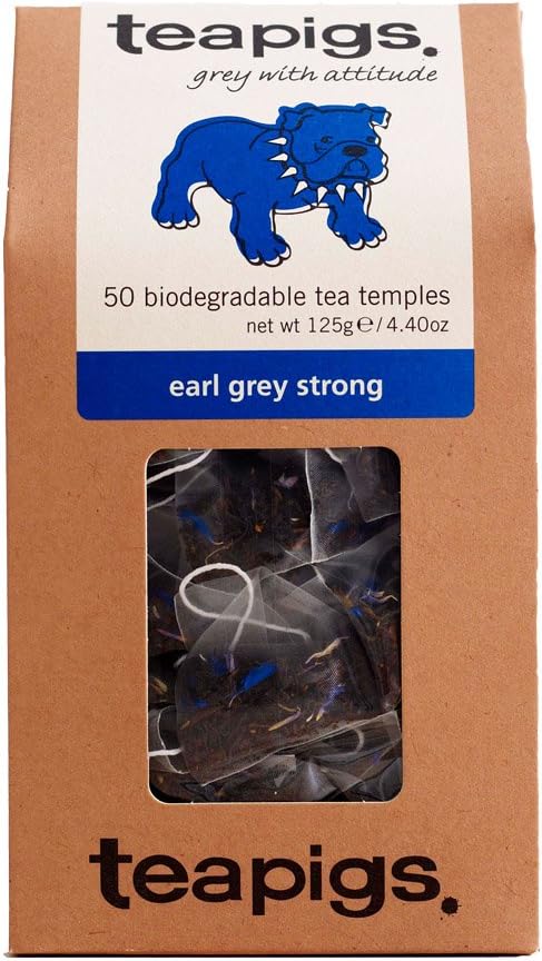 Teapigs Earl Grey Strong Tea Made With Whole Tea Leaves, Natural Ingredients, Non-GMO, Bold Bergamot Flavor – 50 Count (1 Pack of 50 Teabags)