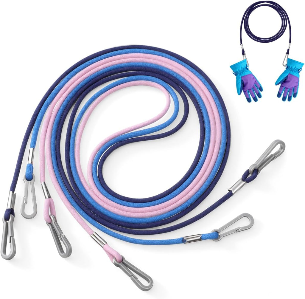 BESPORTBLE 3Pcs Glove Leash for Kids with Mitten Clips Anti-Lost Winter Glove Lanyard Strap for Skiing and Snow Activities Durable Nylon Holder for Toddlers and Children