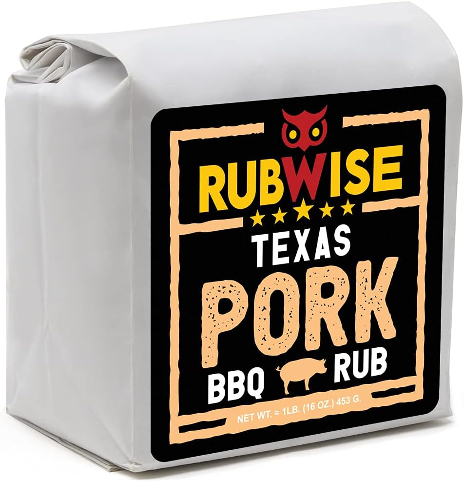 RubWise Texas Style BBQ Pork Rub (1lb) No MSG | Meat Barbecue Dry Rubs and Spices for Smoking and Grilling | Spice Blend Seasoning | Great on Spare Ribs, Tenderloin, Chops, Belly, Shoulder