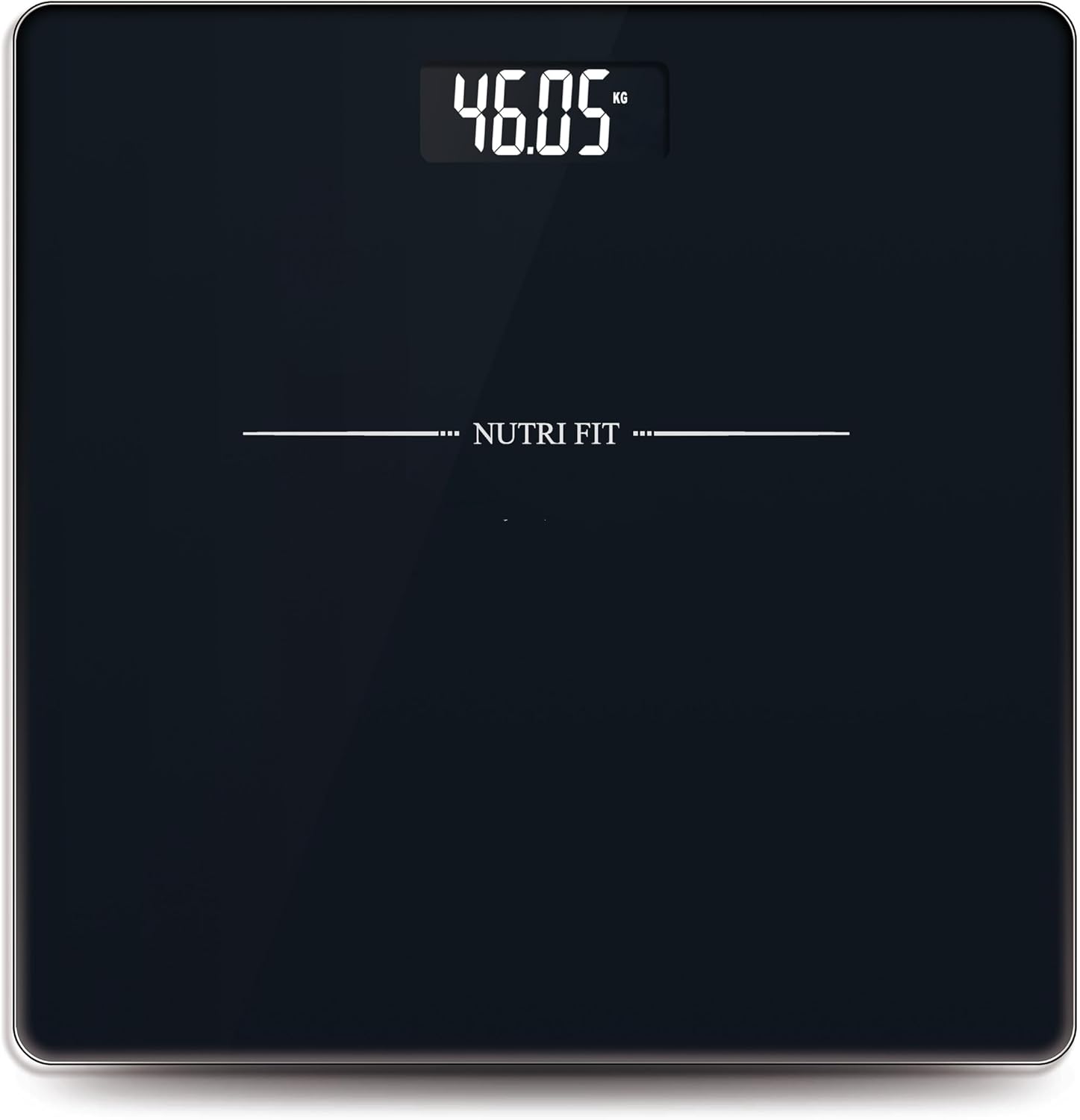 NUTRI FIT Digital Bathroom Scale for Body Weight Loss Watchers Electri Scales, 50g/0.1lb Discrepancy, Clear Backlit LCD Display and Step-On Techhology, 2*AAA Batteries Included, 330lb/150kg, Jet Black