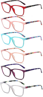 SIGVAN Ladies Reading Glasses Blue Light Blocking Spring Hinge Fashion Pattern Print Eyeglasses for Women