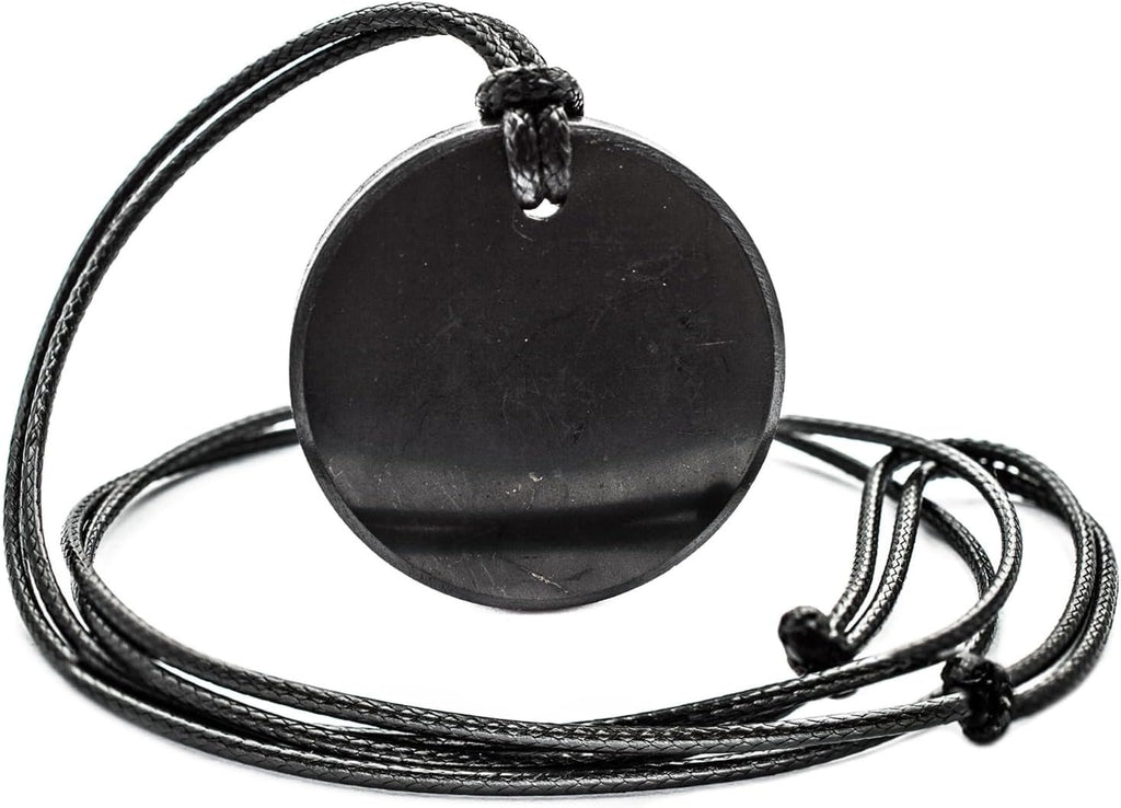 Pendant - Circle Base - Wearing this Shungite Necklace Improves and Protect Your Energy Flow - Stone from Russian Mine