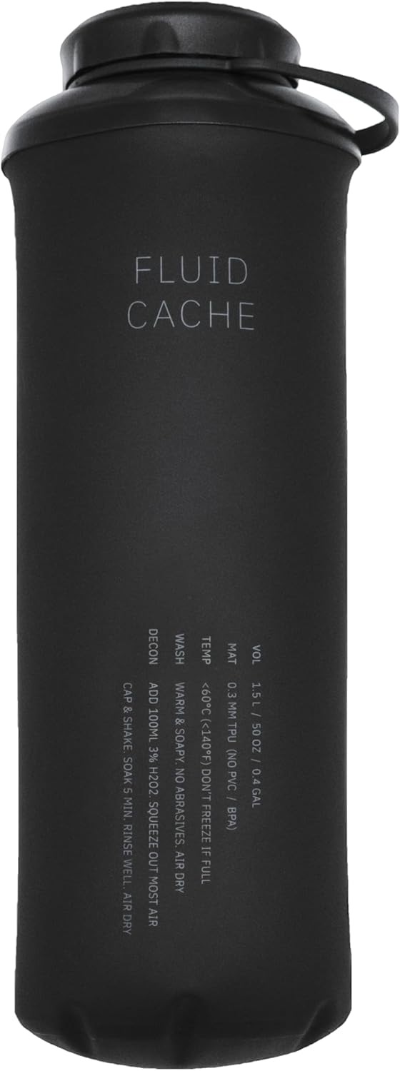 1.5L (50 oz) Portable Male Urinal & Pee Bottle | Discreet Black Reusable Urine Bag for Car, Camping, Travel | Leak-Proof Cap, 0.3mm (0.012 in) TPU