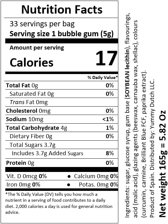 Fini Fruits Bubble Gum I Fruit shaped and flavored Bubble Gum I 165g 5.82 ounce