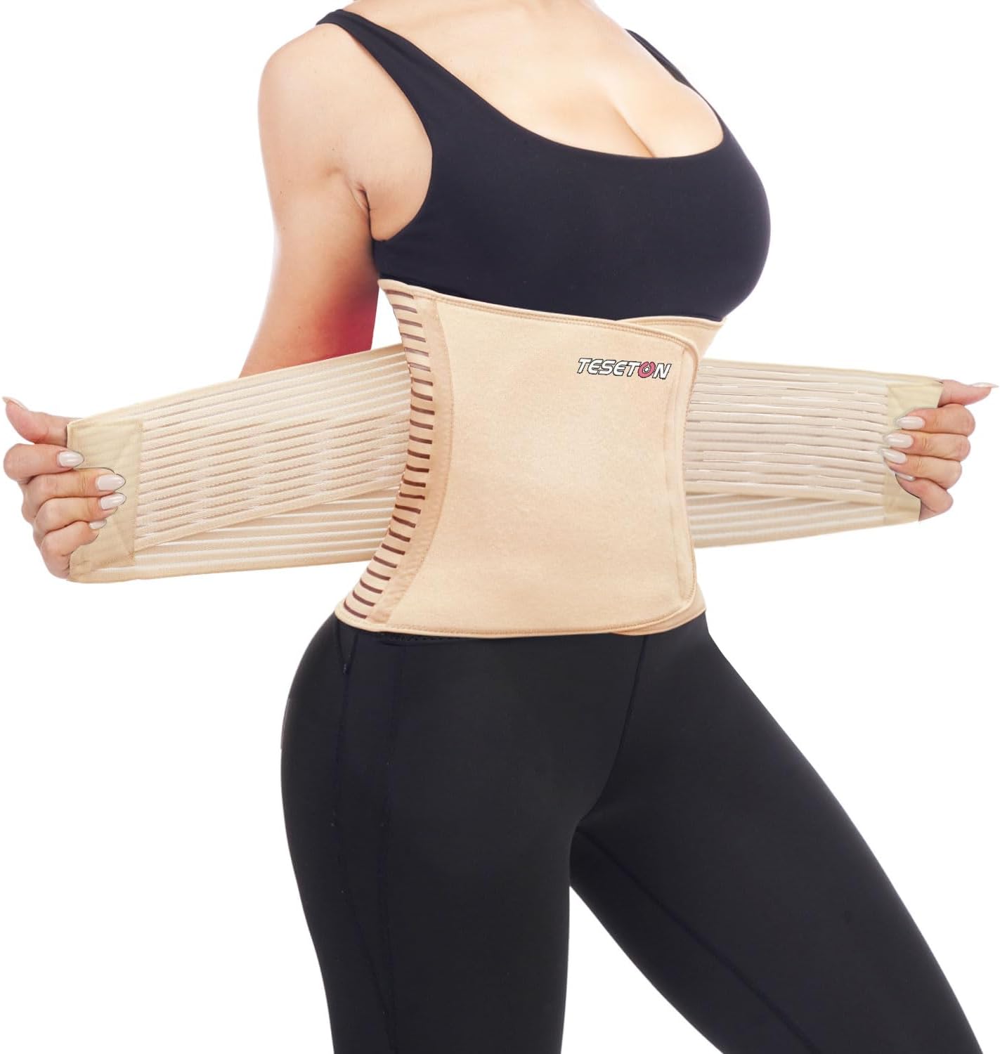 Back Brace for Men and Women, Back Support Belt Relief Lower Back Pain Herniated Disc, Sciatica, Scoliosis, Breathable Mesh, Lumbar Support Belt, Back Brace for Lifting at Work 02 Beige-L