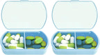 2PCS Small Pill Case Travel Pill Box Cute Pill Organizer for Purse Portable Daily Medicine Organizer 2 Compartment Pill Holder for Vitamins, Fish Oil, Supplements