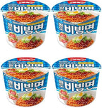 Paldo Fun & Yum Bibimmen Instant Cold Cup Noodles, Brothless Cold Ramen with Sweet & Spicy Seasoning Sauce, Best Oriental Style Korean Ramyun, Soupless K-Food 4.06oz (Pack of 4)