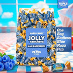Blue Raspberry Jolly Ranchers Hard Candy – Original Flavor – 1 LB Bulk Bag (Approx. 75 Pieces) – Individually Wrapped Tart & Sweet Treats for Baby Showers, Back to School, Birthdays & Gift Bags