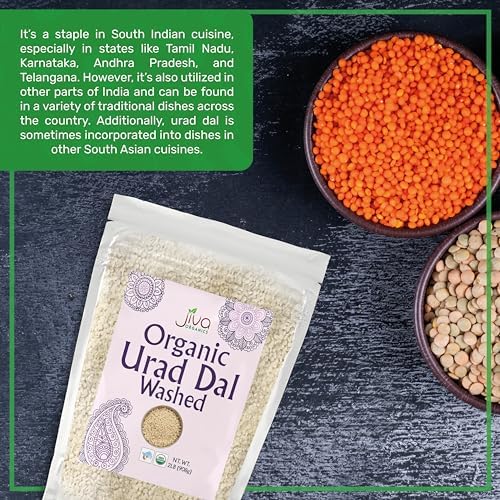 Jiva USDA Organics Urad Dal (Split Matpe Beans) 2 Pound - NEW Packaging!