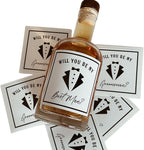 Groomsman Proposal Labels for Whiskey Bottles, Best Man Gift, Set of 6 (Small Whiskey/Beer 3x3)