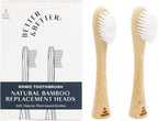 Better & Better Bamboo Sonic Toothbrush Replacement Heads | Replaceable Bamboo Sonic Brush Heads w/Soft, Plant-Based Bristles for High-Polish, Gentle Clean | Whitens Surface Stains & Removes Plaque
