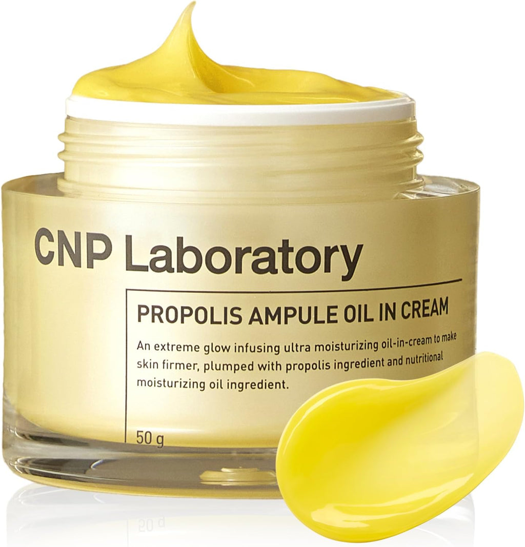 CNP Honey Ceramide Moisturizer with Propolis Extract & Hyaluronic Acid, Propolis Ampule Oil-in-Cream with 5 Oil Blend, Anti Aging Face Cream, for Firm, Radiant Skin, Korean Skin Care (1.76 fl. oz)