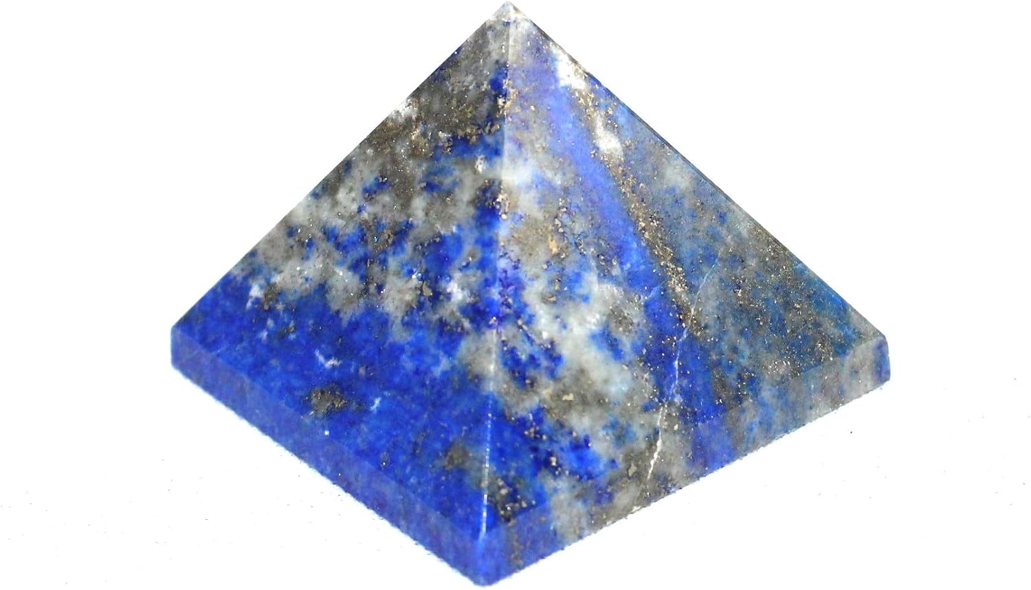 Jet Natural Lapis Lazuli Gemstone Pyramid | Polished Crystal Decor | Approx 1.25–1.75 Inch | Home & Office Display Stone