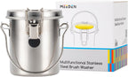 MEEDEN Portable Paint Brush Washer: Stainless Steel Artist Brush Cleaner for Oil & Acrylic Painting - Small