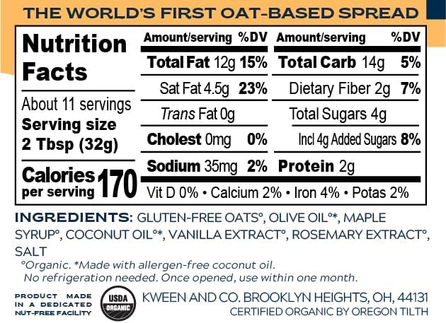 Oat Haus Organic Vanilla Cookie Granola Butter | Peanut-free, Almond (Tree-Nut) Free, & School-Safe (Top 8 Allergen Free) | Sunflower Seed & Cookie Butter Alternative | 12 oz (1 Jar)