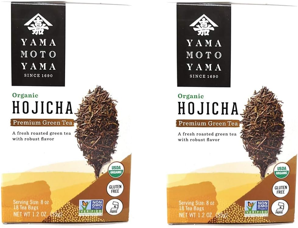 Yamamotoyama Organic Hojicha Premium Green Tea (2 Pack, Total of 2.4oz)