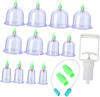 Beavorty 12Pcs Vacuum Cupping Set Traditional Chinese Therapy Device for Massage and Suction Treatment Durable Material Easy to Use for Care