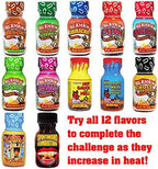 Hot Sauce Challenge Book Of Pleasure & Pain - 12 – 0.75 Ounce Bottles Gift Set - Perfect Premium Gourmet Hot Sauce Gift Set - Try If You Dare!