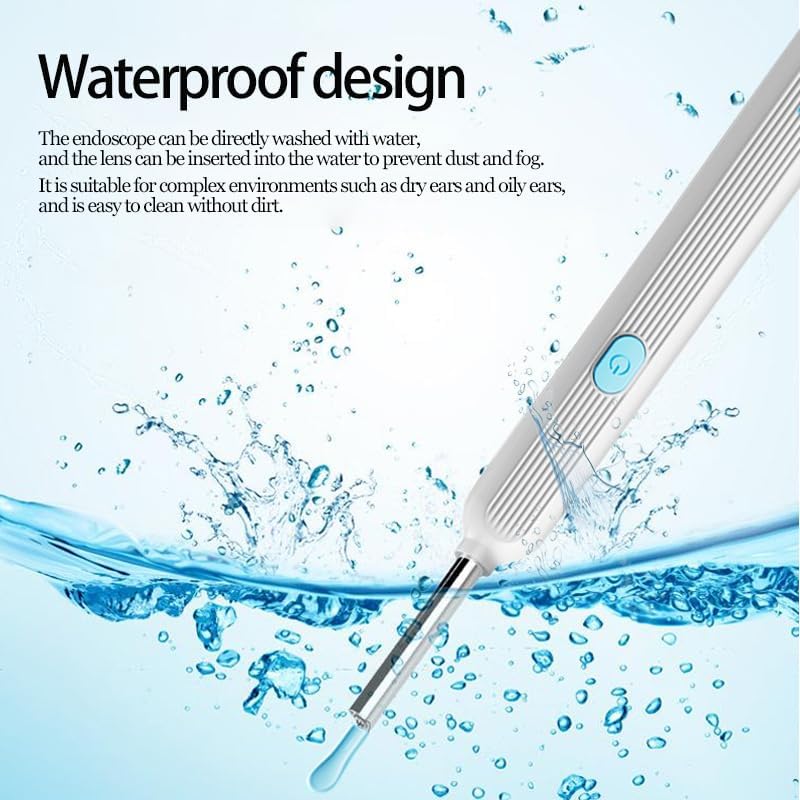 Ear Wax Removal Tool Camera Kit with 1080P HD Camera,6 LED Strong Light WiFi Connection, Ear Cleaner Removal for Precise Earwax Cleaning iOS & Android System (Mixed Black&White)