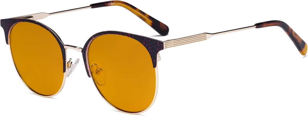 Eyekepper Ladies Round Blue Light Blocking Glasses - Anti Blue Rays Reduce Glare UV Filter Computer Eyeglasses Women
