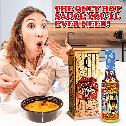 Premium Gourmet Blaster Hot Sauce Bottle with Outhouse Box - Ultimate Habanero Hot Sauce Gift Set - Perfect for Christmas Gifts for Spicy Food Lovers - Try if you dare!
