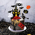 Set of 22 Halloween Cake Topper Cupcake topper Haunted House Cake Topper Halloween Cake Decoration Ghost Cake Decoration Pumpkin Cupcake for Wizard Party Ghost Spider Party