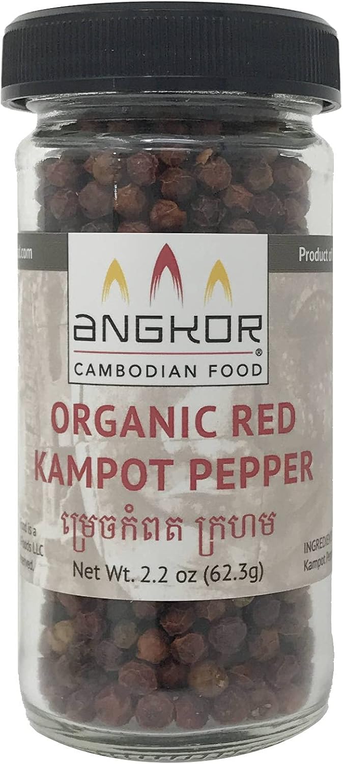 Kampot Pepper Rare Cambodian Peppercorns (Red, Spice Jar)