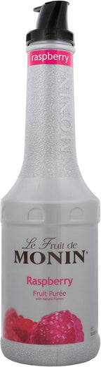 Monin - Raspberry Purée, Rich Berry Flavor, Great for Teas, Sodas, Cocktails, & More, Natural Flavors, No Artificial Sweeteners or Ingredients, Gluten-Free, Vegan, Non-GMO, Clean Label (1 Liter)