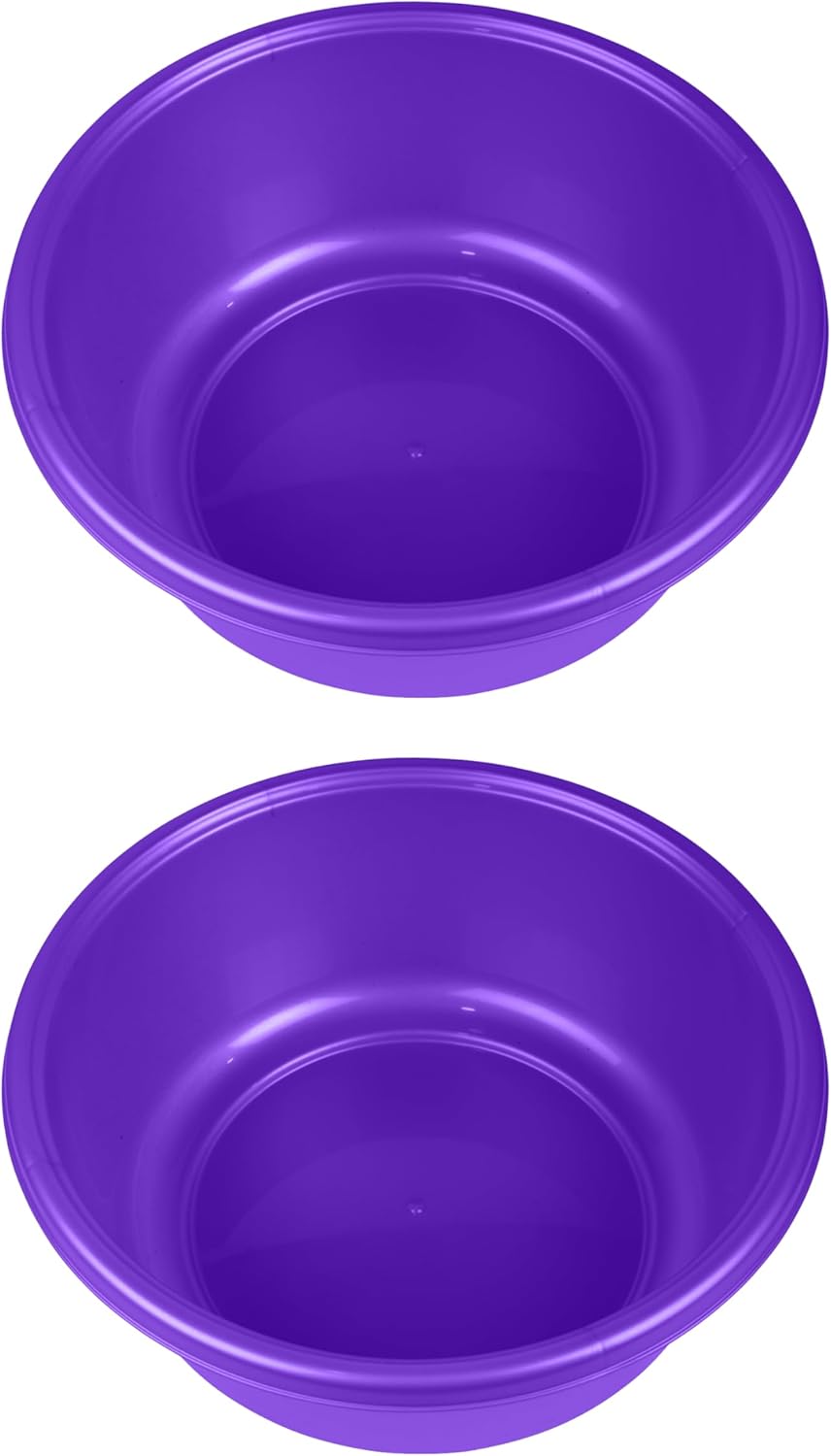 YBM Home Round Plastic Wash Basin, 7 Quarts, 11.25", Violet, Pack of 2