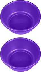 YBM Home Round Plastic Wash Basin, 7 Quarts, 11.25", Violet, Pack of 2