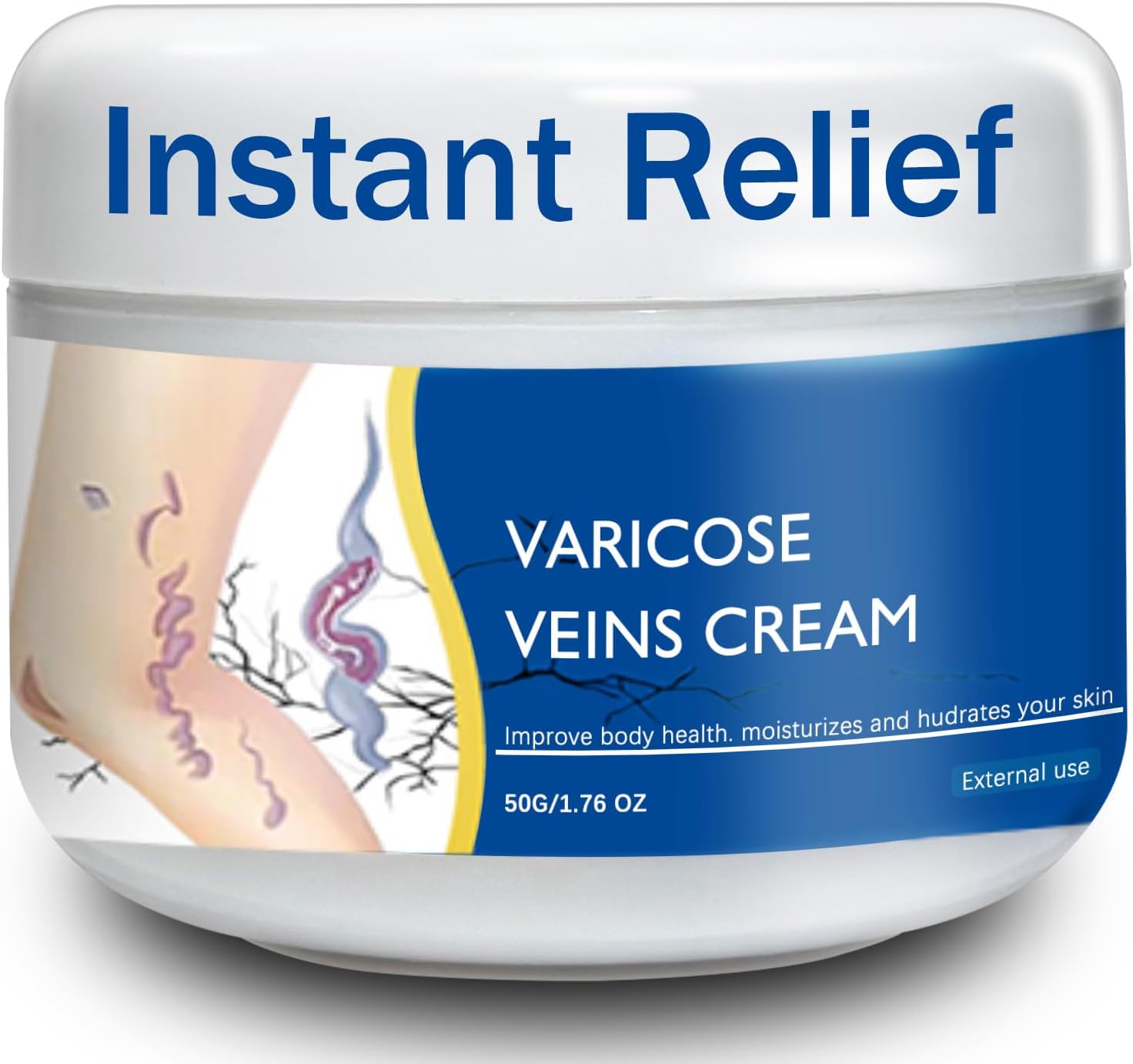 Varicose Veins Cream for Legs - Gentle with Natural Ingredients, Suitable for Most Skin Types 50G/1.76 OZ