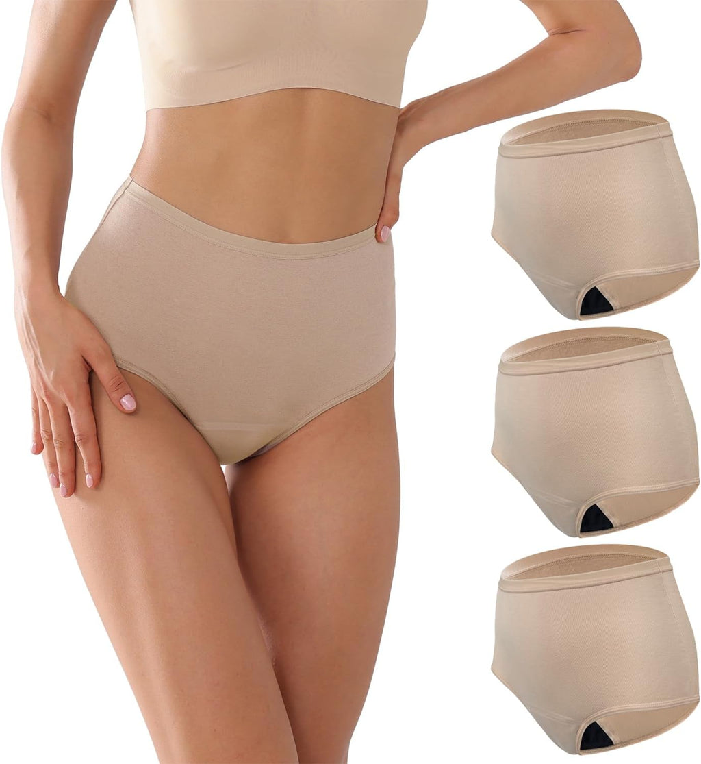 Washable Women High Rise Urinary Incontinence Underwear Leakproof Postpartum Panty Bladder Leak Protection 3 Pack