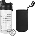 20oz/600ml Glass Water Bottle,2-in-1 Sip & Straw Lid, Wide Mouth Glass Shaker Bottle for Ice & Juice,Sports Nutrition Shaker Bottles,Juice Bottles,Sport Bottles(1 Piece)