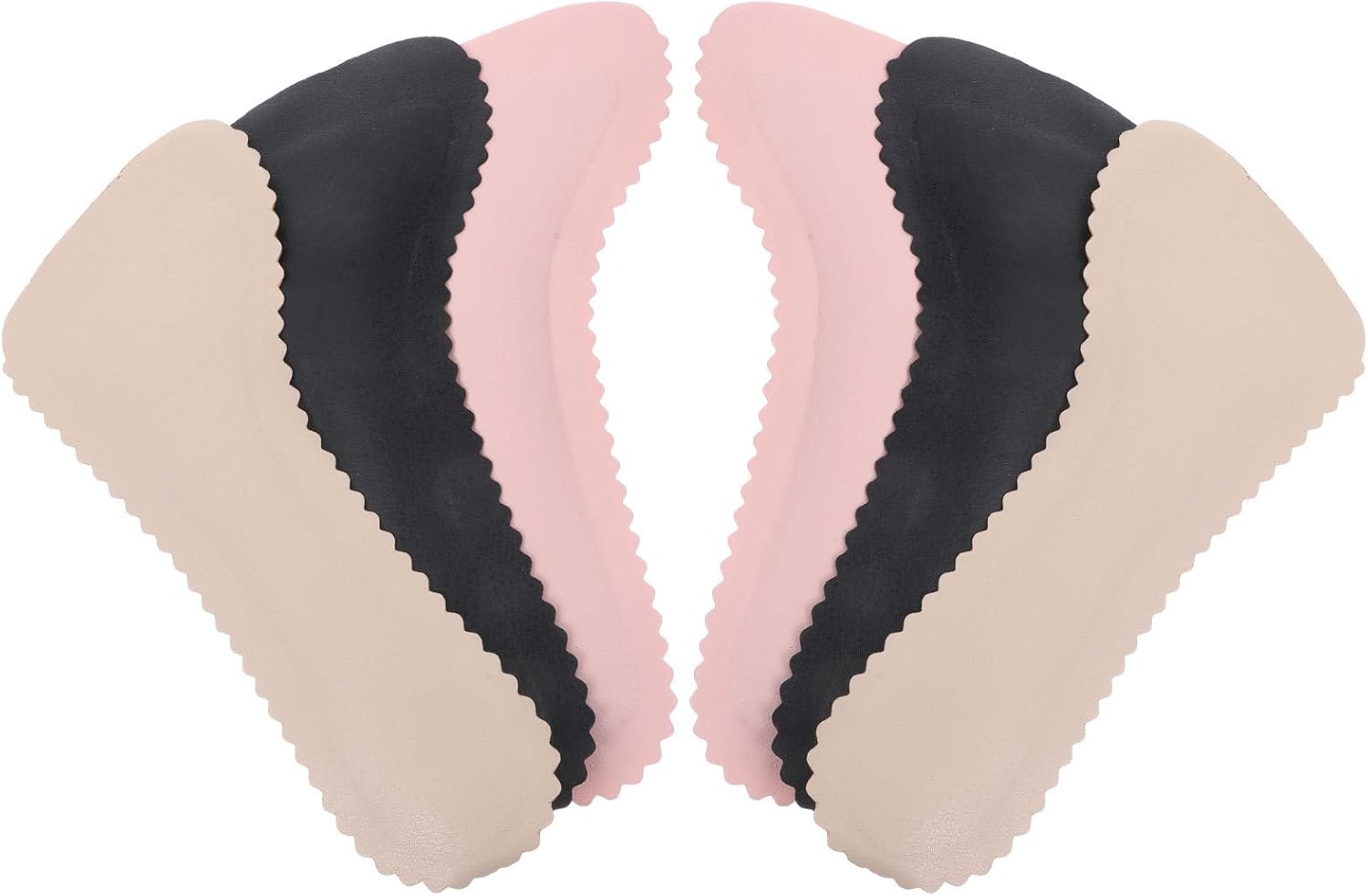 3 Pairs Self-Adhesive Anti-Slip High Heel Pads, Breathable Sweat-Absorbing Shoe Inserts for Women, Daily Use Foot Cushions in Pink, Black, and Beige