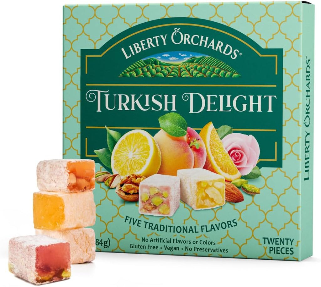 Liberty Orchards, Turkish Delight - Premium Chewy Gourmet Vegan Candy 10 Oz.