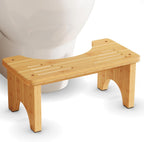 Uaniar Bamboo Toilet Stool, Wooden Squatting Potty Stool for Adults, 7 Inch Toilet Stool Squat Adult, Non-Slip Wood Poop Stool for Bathroom, Portable Toilet Foot Pooping Steps for Kids
