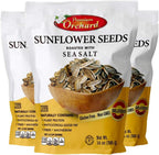 MIXED NUTS Roasted Sunflower Seeds by Premium Orchard - Original Lightly Salted Sunflower Seed In-Shell with Sea Salt Non GMO Gluten Free Snack Vegan KETO Friendly Snacks Low Carb Snack - 3 Bags