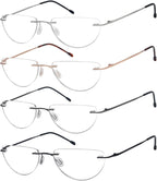 Eyekepper 4-pack Rimless Reading Glasses Lightweight Women Men Half Moon Readers +2.5