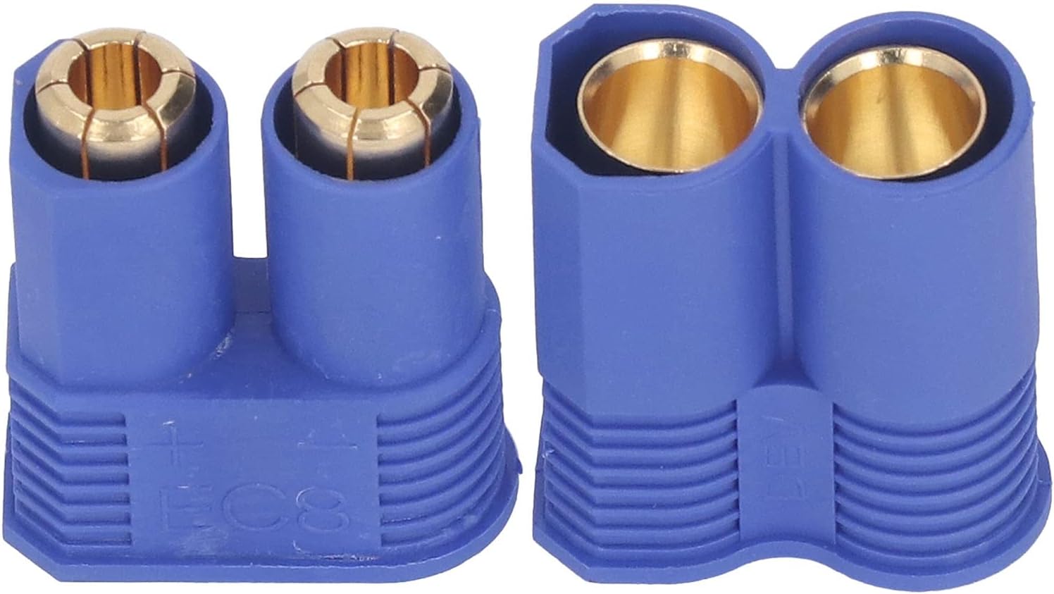EC8 Plug, 10 Set 8mm Brass Gold Plated Male Female Connector Plug with Housing for Battery Start,EC8 Connector EC8 Battery Connector Plugs for RC ESC Battery Device Electric Motor