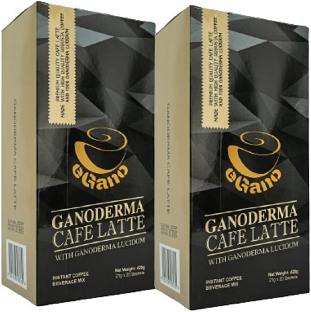 2 Boxes eGano Premium Ganoderma Cafe Latte Instant Coffee With Ganoderma Lucidum Extract (21g x 20 Sachets/Box)