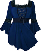 Dare to Wear Renaissance Corset Top: Victorian Gothic Boho Women's Peasant Festival Fair Cosplay Lace Blouse